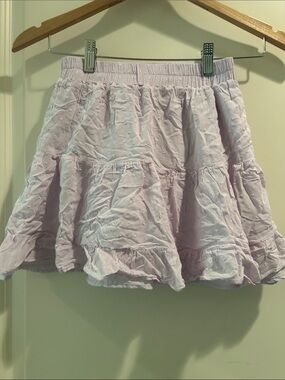 Forever 21 Embroidered Texture Tiered Lined  Ruffle Skirt Size S light lavender